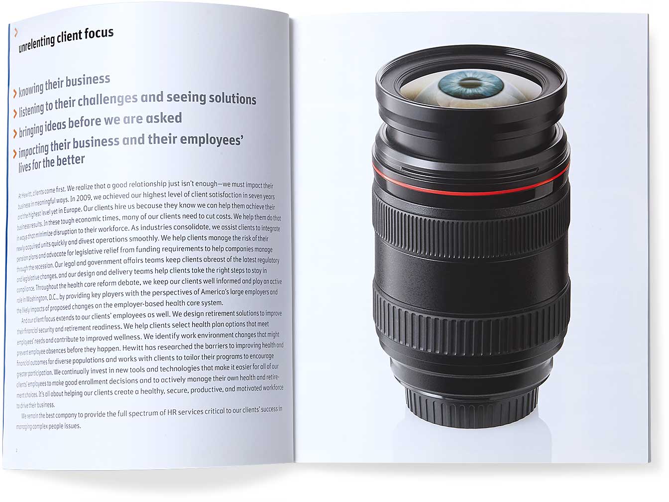 hewitt_annual-report-spread-2.jpg Art Direction by: Bart Crosby, Crosby Associates